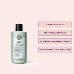 Maria Nila True Soft conditioner bottle back, sulfate-free vegan formula.