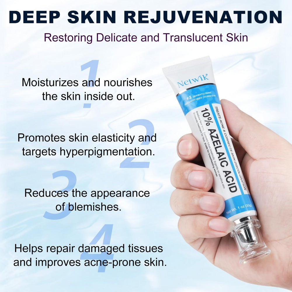 Marianp Azelaic Acid 10% Cream packaging-label shows clean, skin-friendly formula.