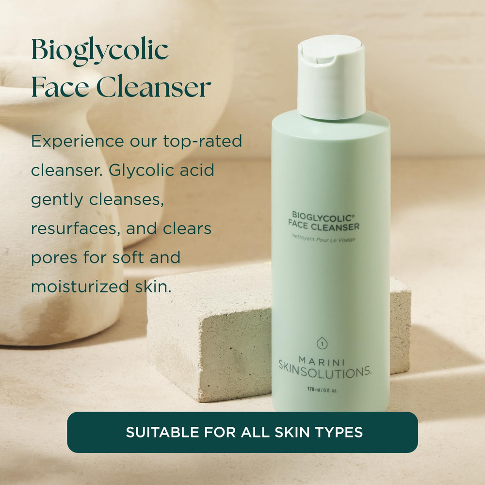 Marini SkinSolutions Bioglycolic cleanser texture closeup shows non-foaming formula