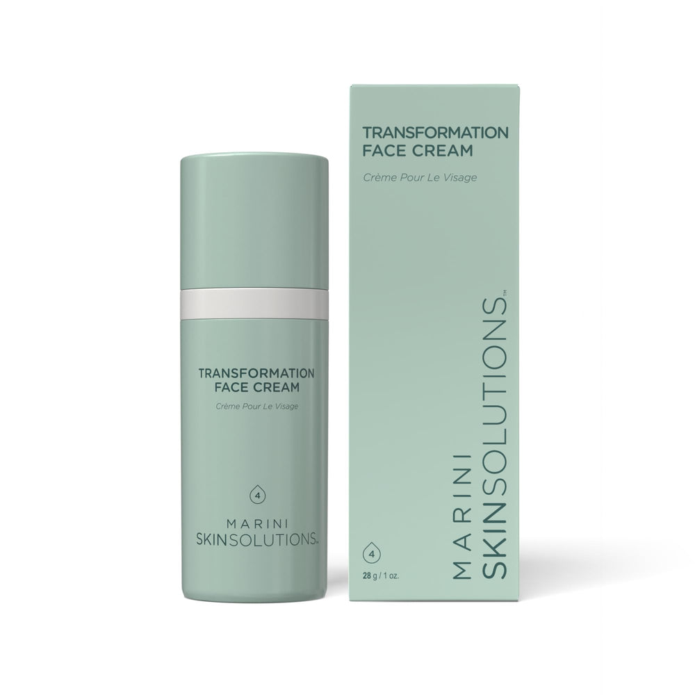 Marini SkinSolutions Transformation Face Cream bottle with label signaling moisture and anti-aging care
