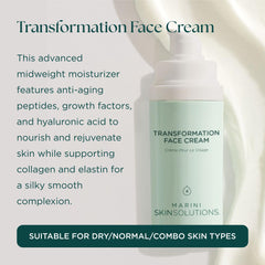 Texture swatch of Marini SkinSolutions Transformation Face Cream showing a midweight, absorbent formula