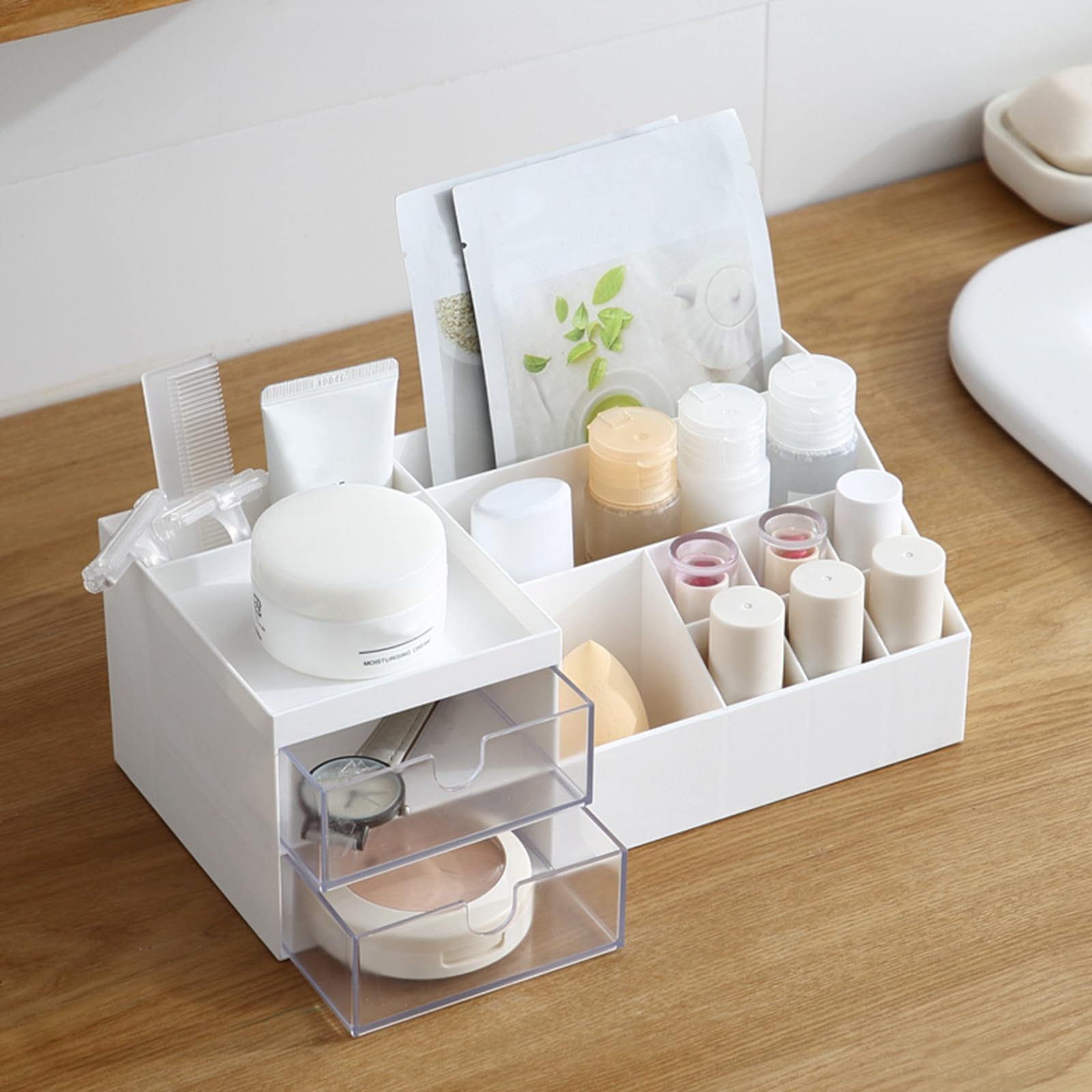 Marknor vanity organizer drawers open reveal organized storage for easy access.