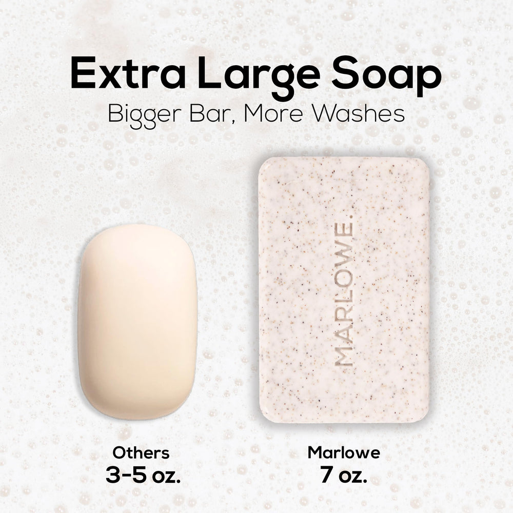 MARLOWE No. 102 shower use demonstration suggests daily body exfoliation ritual.