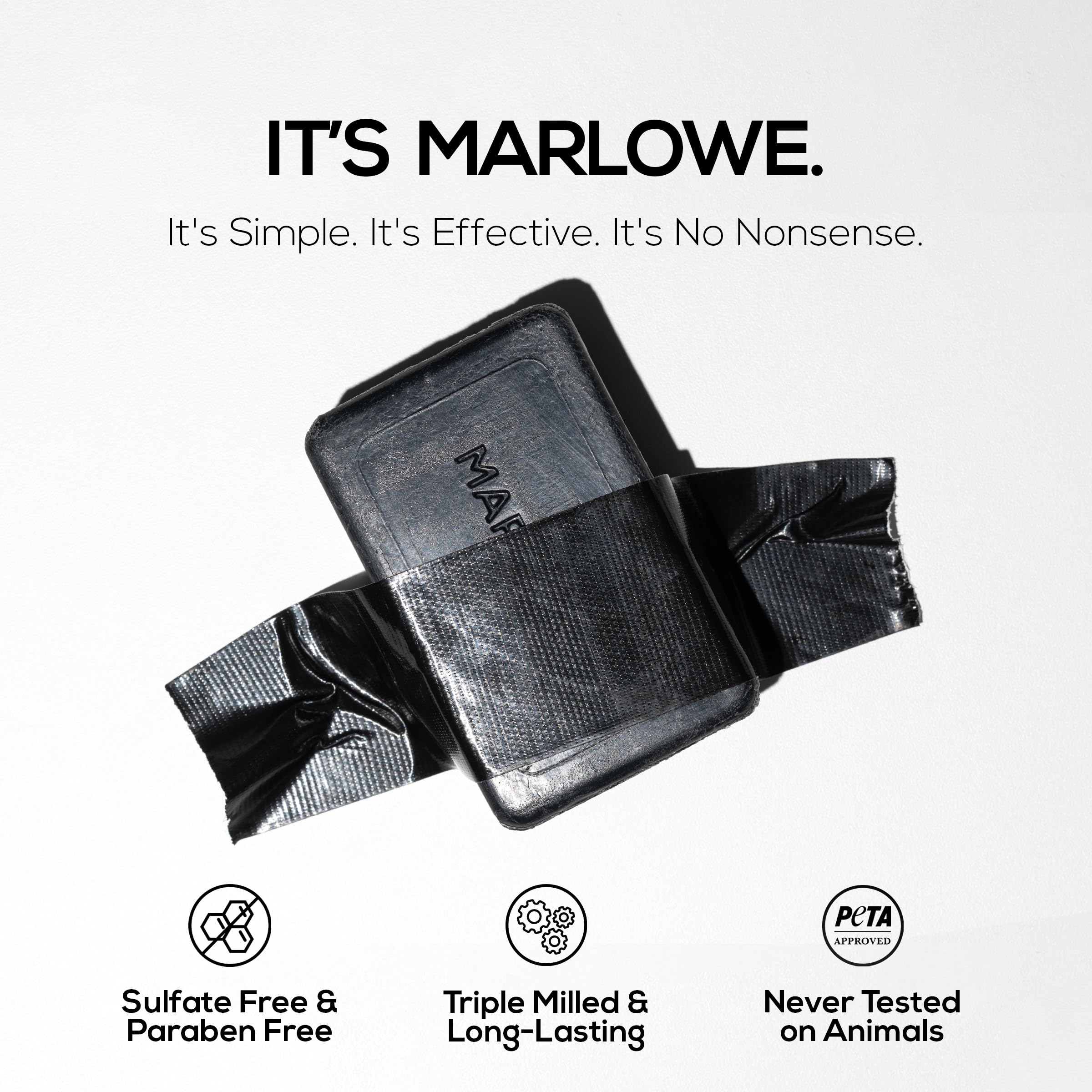 Marlowe No. 106 Charcoal Soap with shea butter and olive oil for hydration