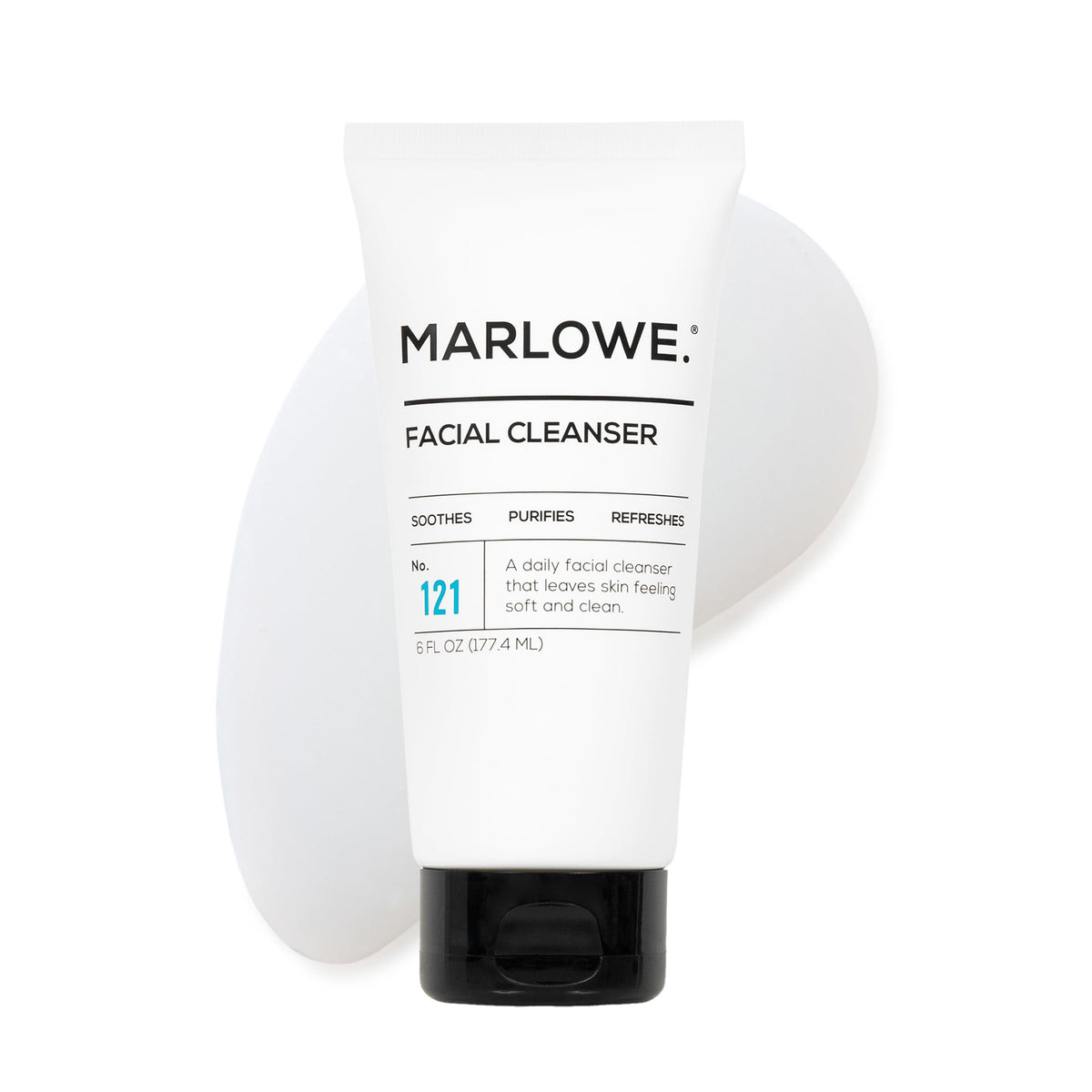 MARLOWE No. 121 facial cleanser bottle front for daily cleansing and refreshed skin