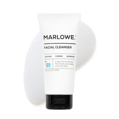 MARLOWE No. 121 facial cleanser bottle front for daily cleansing and refreshed skin