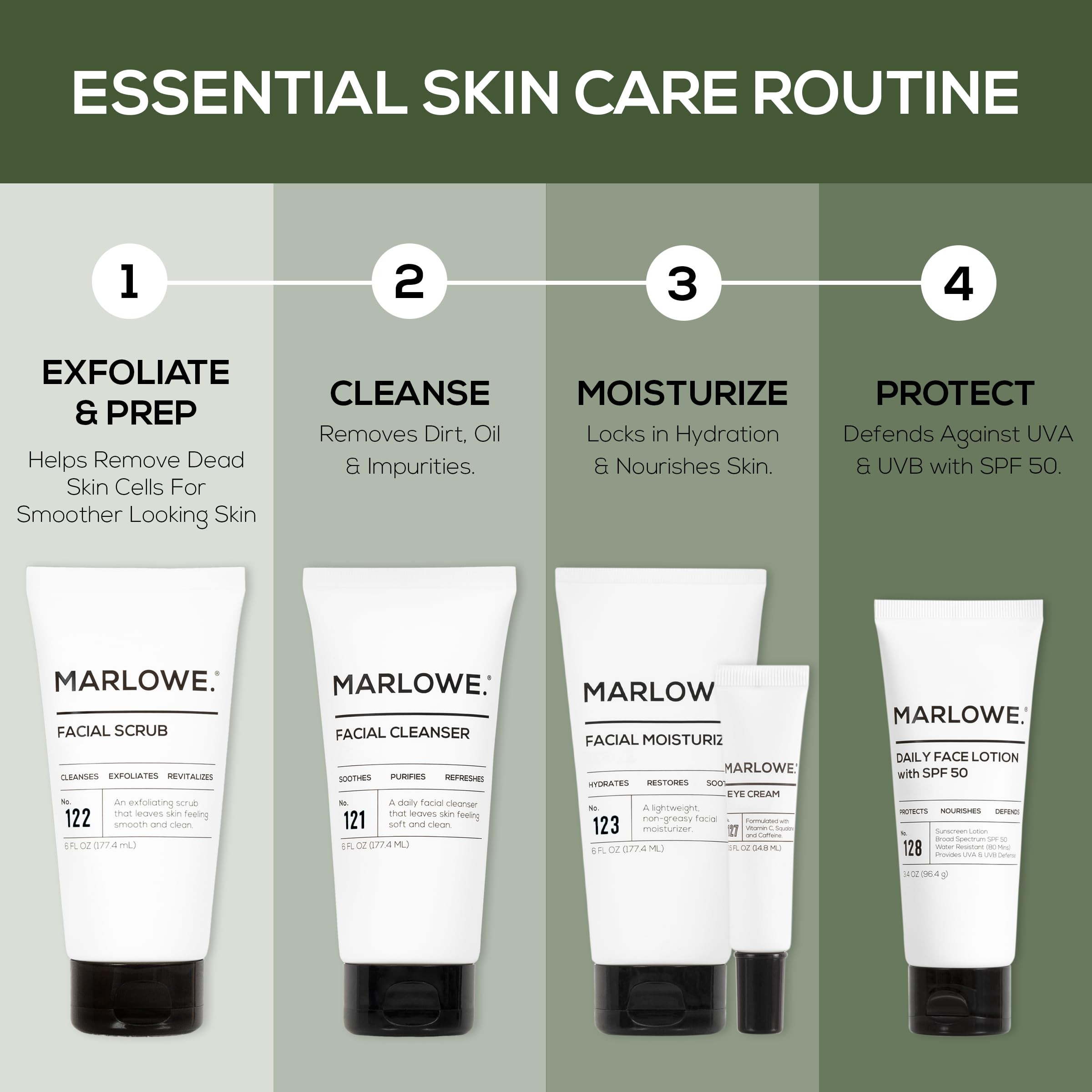 MARLOWE No. 122 minimalist branding and product visuals for everyday routine.
