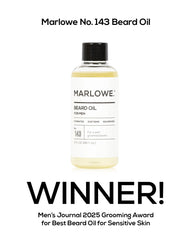 Marlowe 143 fragrance free label communicates a clean, irritation free grooming routine