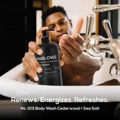 MARLOWE. No. 103 foaming lather spreads evenly for a thorough yet gentle cleanse.