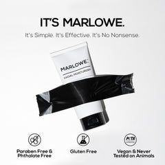 MARLOWE. No.123 passionflower extract detail; soothing skincare for daily use.