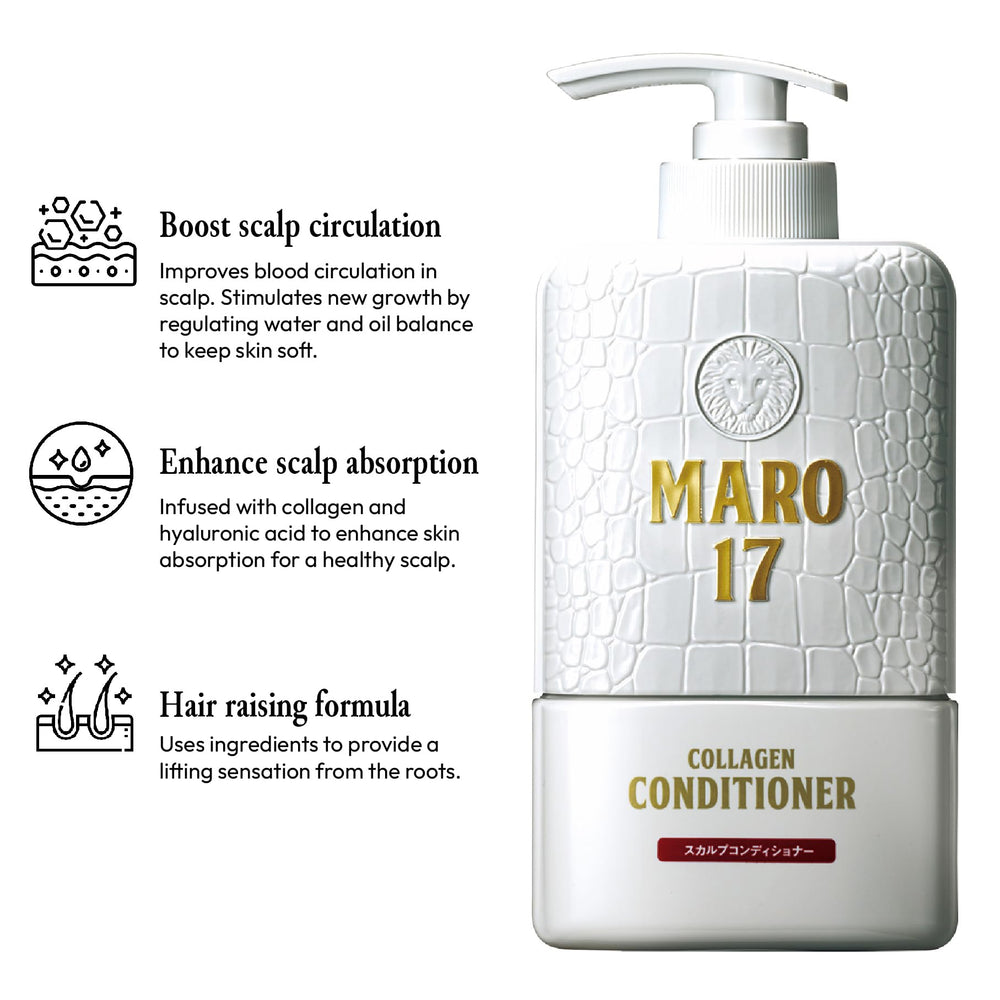 MARO17 Acondicionador aplicándose en cabello, sensación vigorizante para el cuero cabelludo.