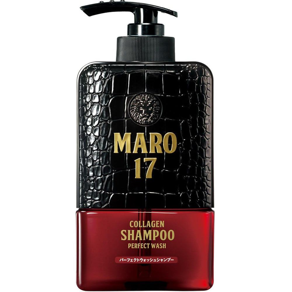 MARO17 champú, botella en primer plano, lavado perfecto para mayor volumen.