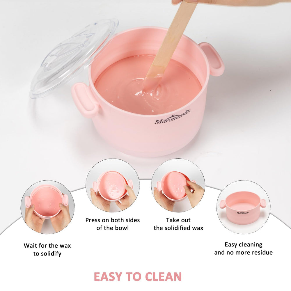 Maromamix compact wax warmer in action for convenient home spa waxing