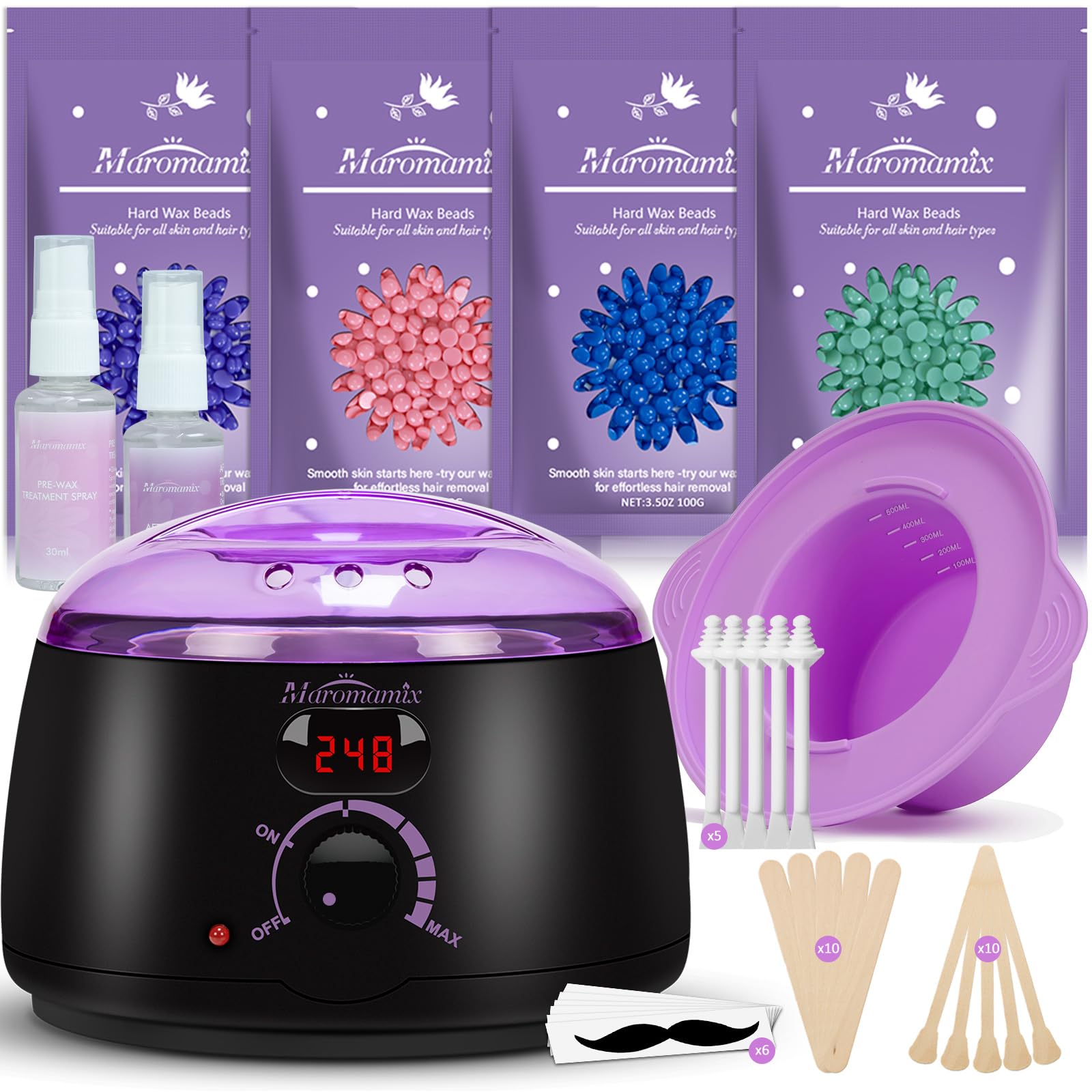 Maromamix digital wax warmer powering precise at-home waxing sessions