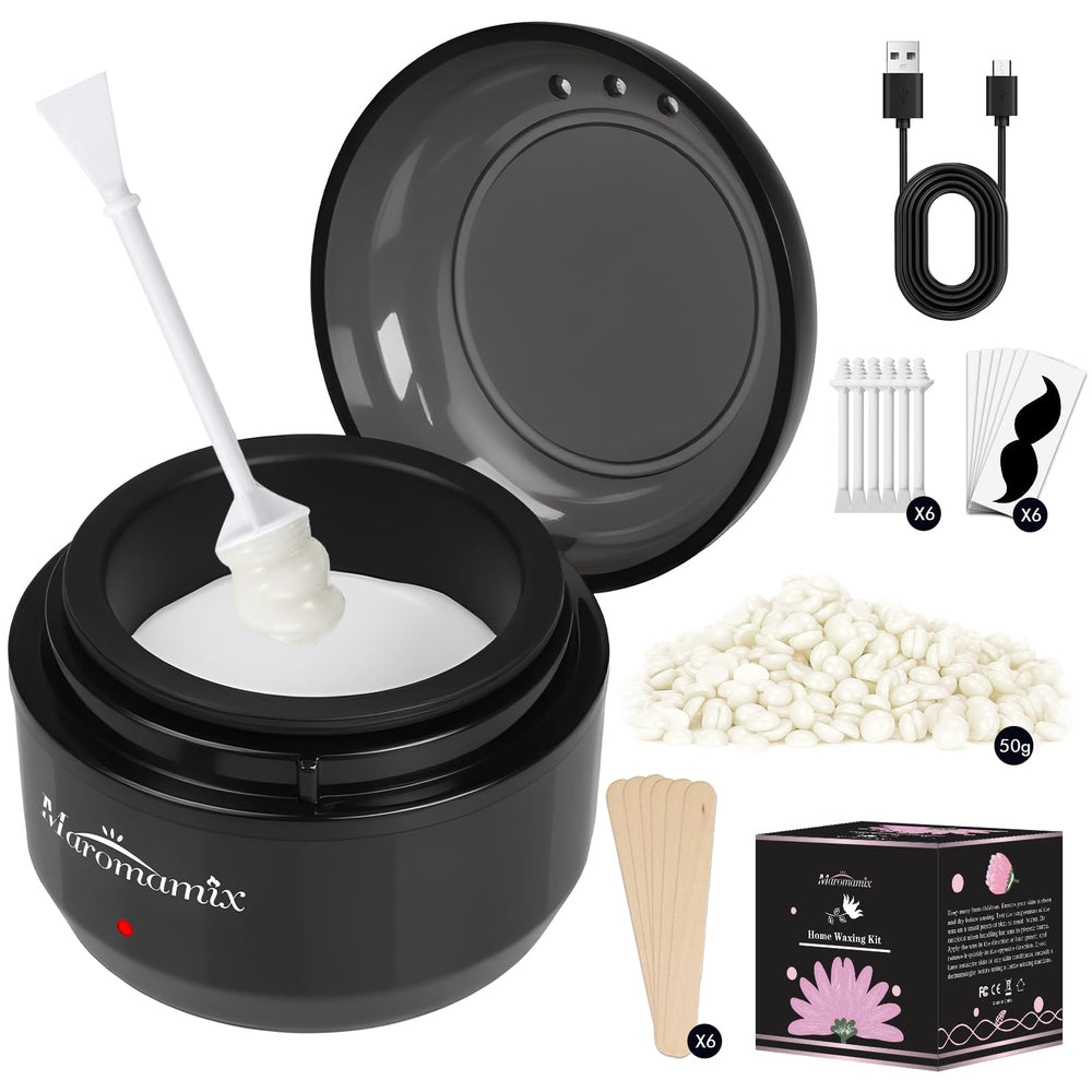Maromamix nose waxing kit with compact wax warmer for travel grooming