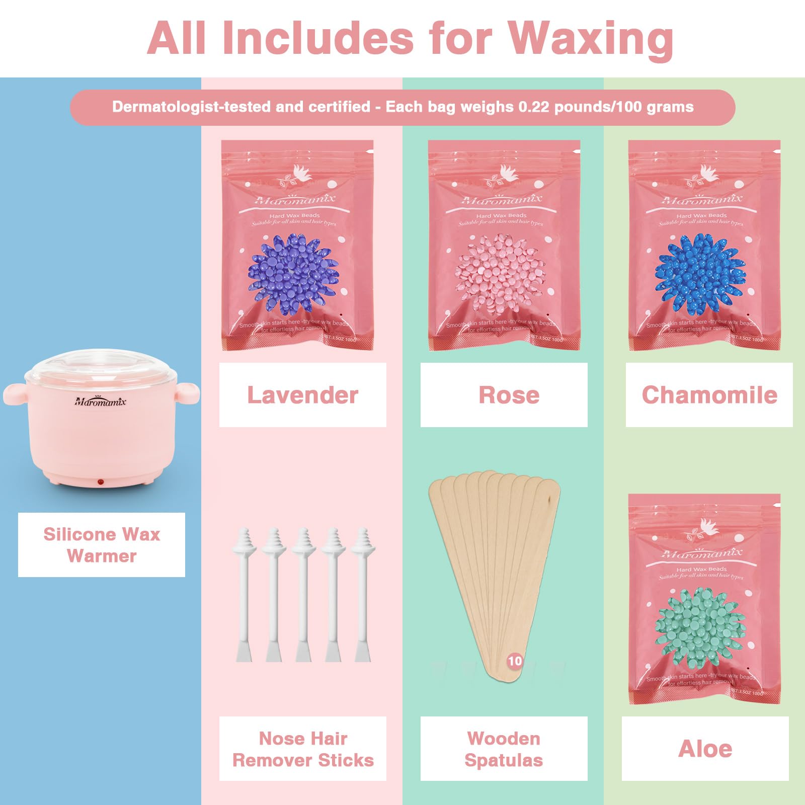 Maromamix waxing sticks kit suitable for precise eyebrow and facial use