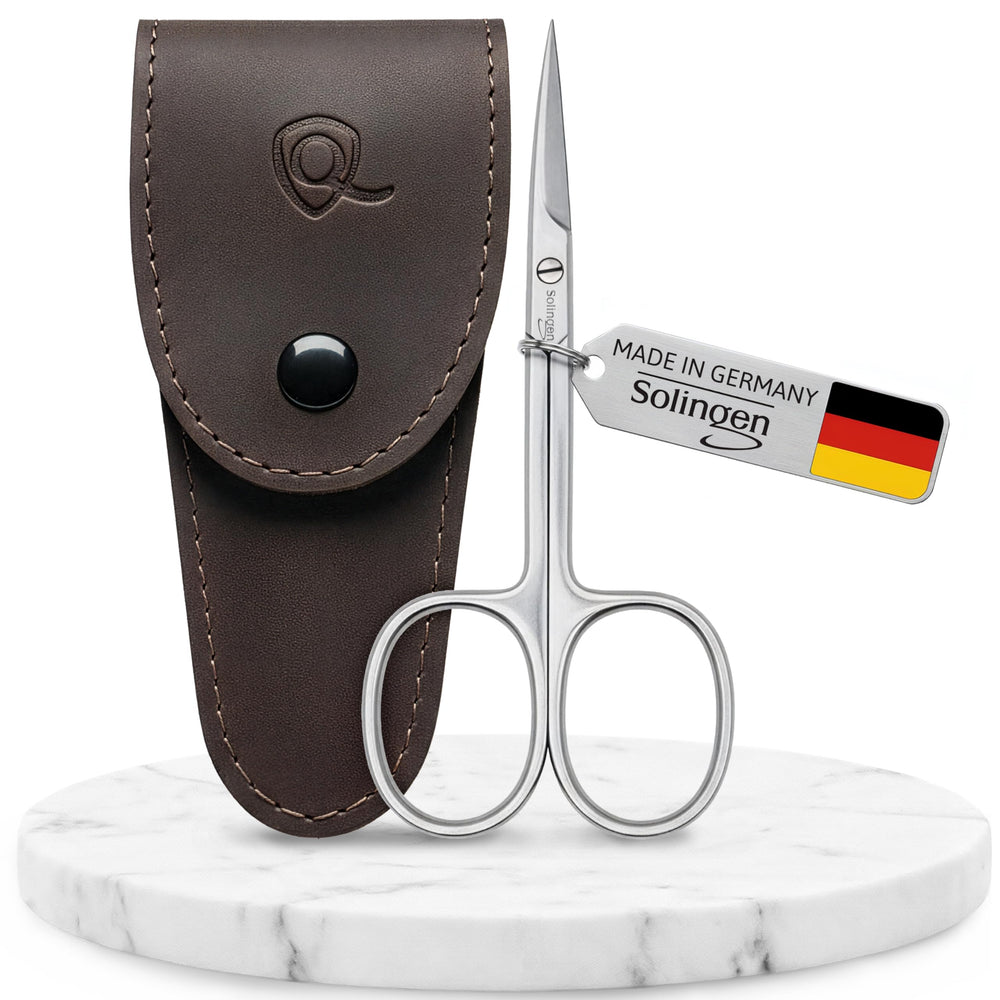 MarQus Solingen curved cuticle scissors for precise trimming.