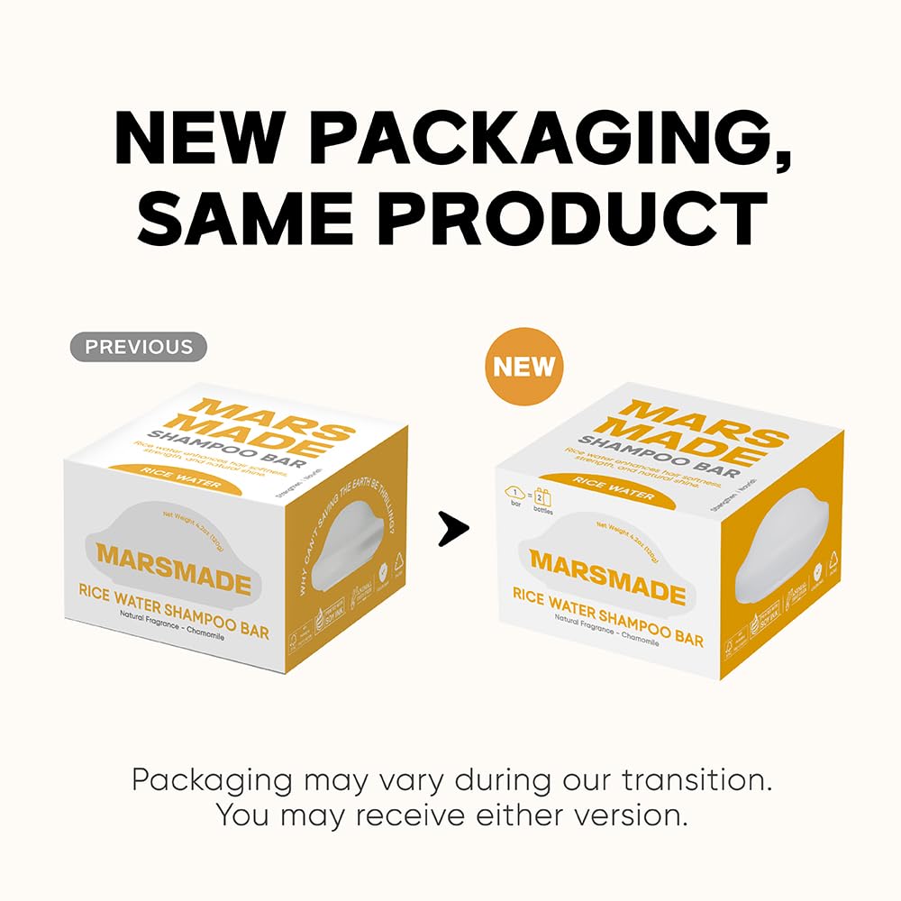 MARS MADE Rice Water Shampoo Bar 2.0 bar closeup reveals creamy lather and cleansing ease.