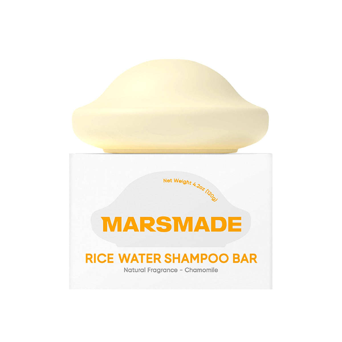 MARS MADE Rice Water Shampoo Bar 2.0 pack shot shows a sustainable solid shampoo.