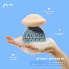 MARS MADE rosemary conditioner bar being applied for deep nourishment
