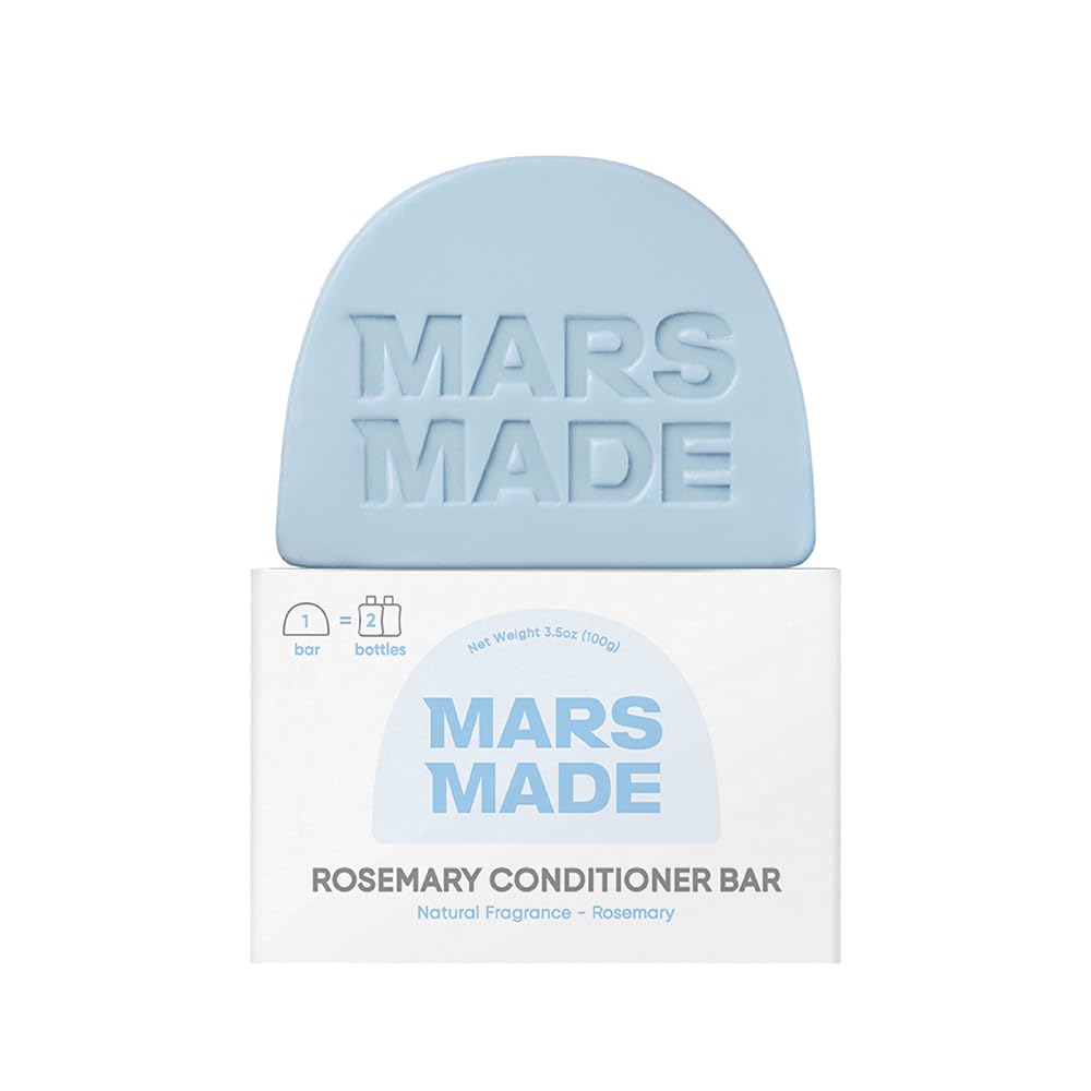 MARS MADE rosemary conditioner bar packaging shown as eco-friendly zero-waste solution