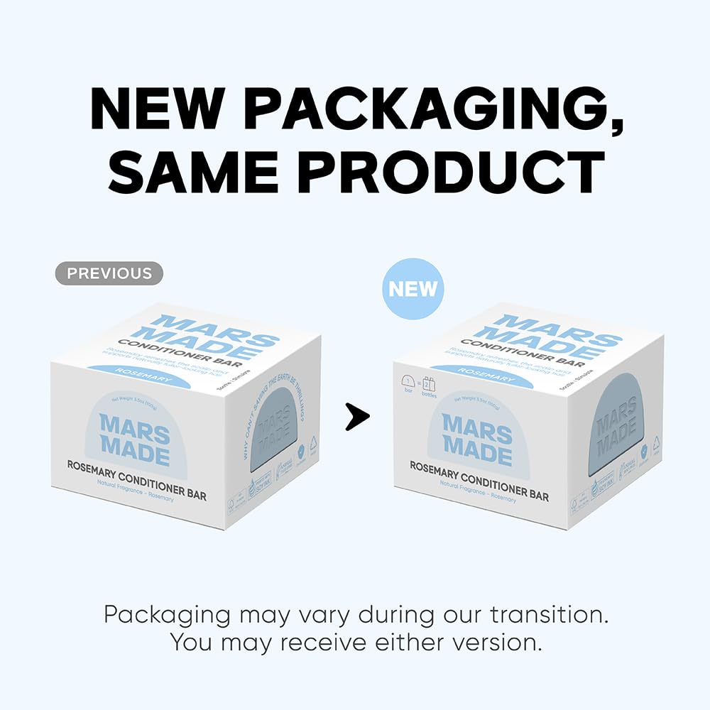 MARS MADE rosemary conditioner bar sliced to reveal solid form for travel-ready use