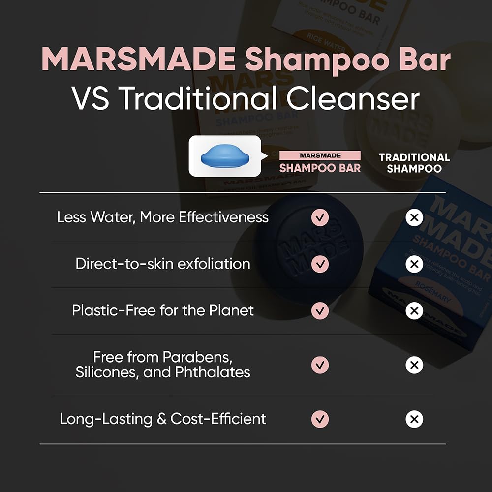 MARS MADE rosemary shampoo bar gardenia extract adds pleasant scent