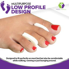 Mars Wellness foam toe spacers close-up shows soft texture.