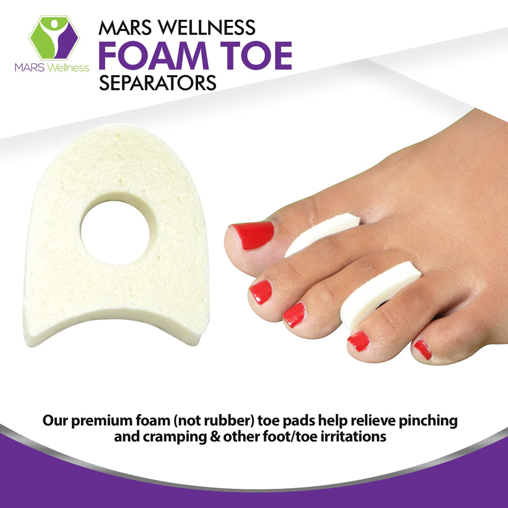 Mars Wellness toe separators deliver cushioned relief between toes.