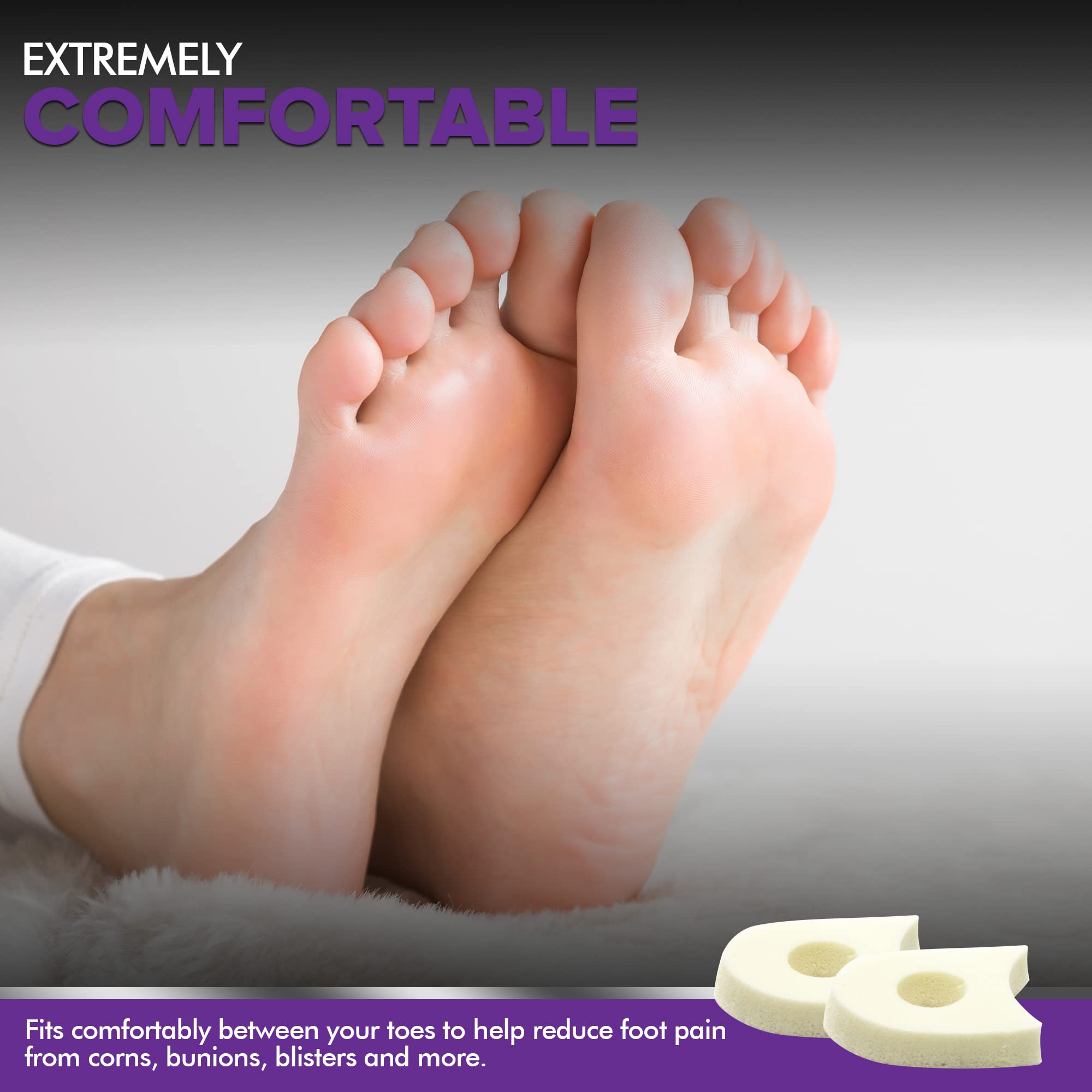 Mars Wellness toe separators in shoes for everyday wear.