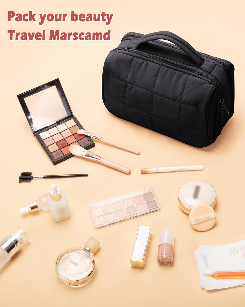 Marscamd black cosmetic bag ideal for everyday trips
