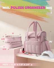 Marscamd nail polish organizer open compartments showcase flexible bottle storage.