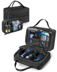Marscamd toiletry bag hangs open with clear access for quick packing.