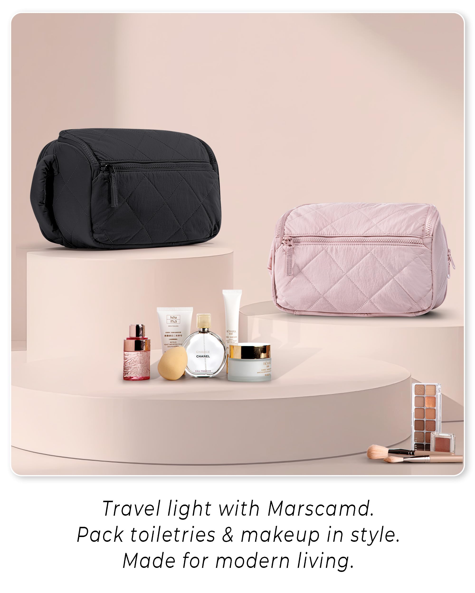 Marscamd travel bag doubles as a cosmetics or tech pouch for versatile use.