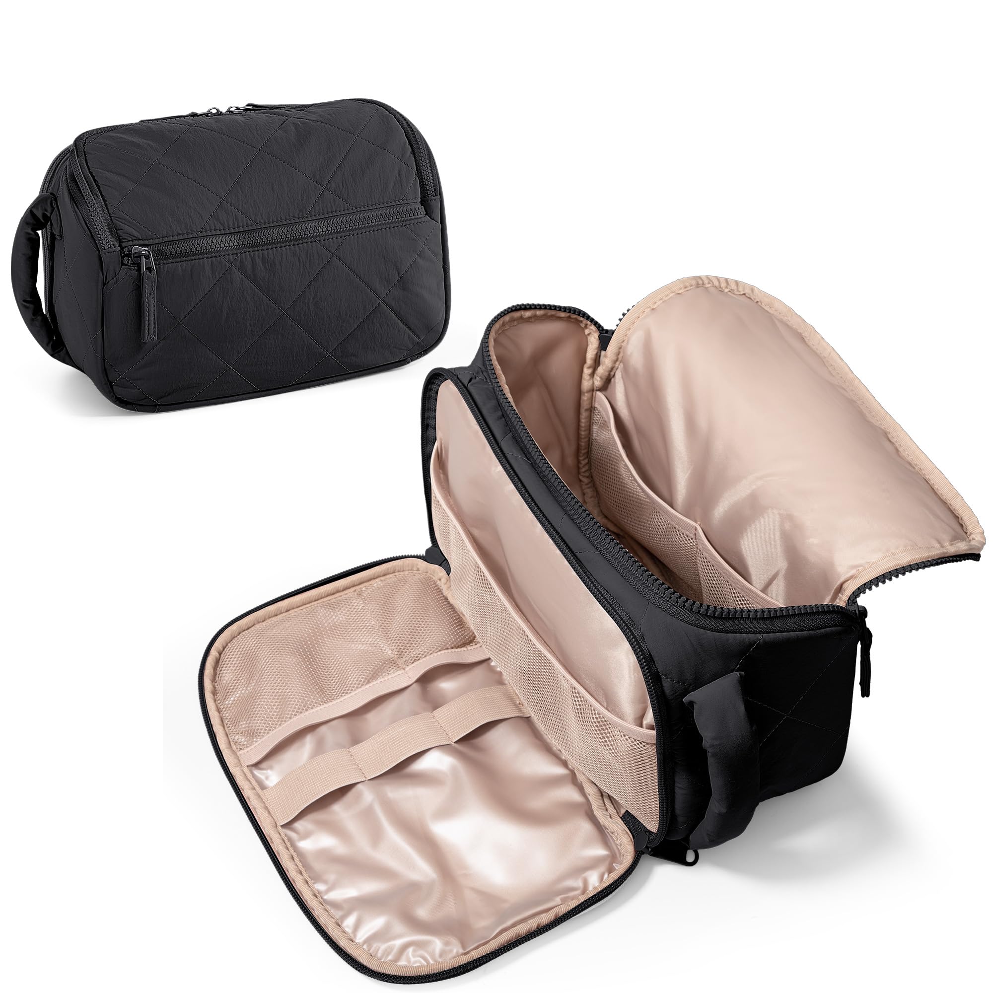 Marscamd travel toiletry bag wide-open design for quick access to cosmetics on the go.