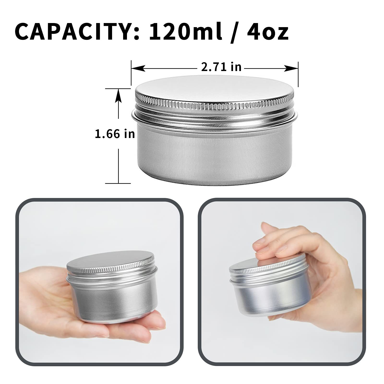 Marsheepy aluminum tin side view highlights durable, corrosion-resistant container.