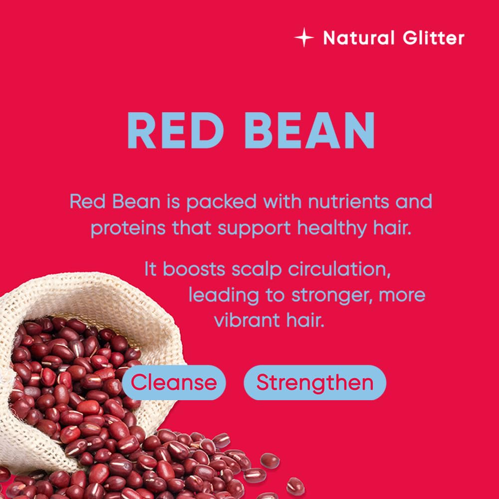 MARS MADE Red Bean Shampoo Bar in-use shot demonstrates daily cleansing with gentle coconut-derived surfactant.