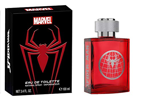 Marvel Spider-Man for Men bottle front shows iconic branding for everyday confidence.