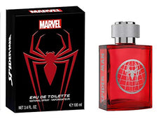 Marvel Spider-Man for Men bottle front shows iconic branding for everyday confidence.