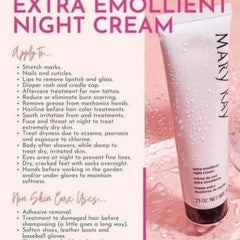 Mary Kay Extra Emollient Night Cream jar closeup highlighting rich hydration.