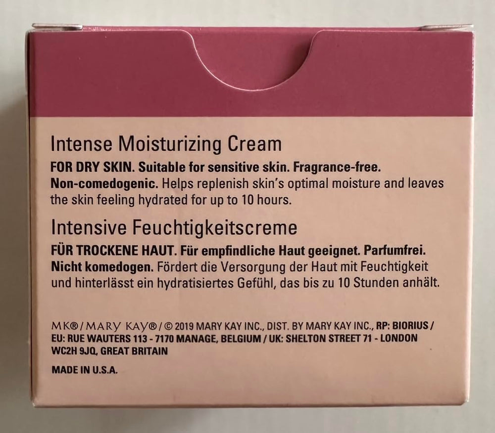 Mary Kay Intense Moisturizing Cream ingredient packaging highlighting vitamin E