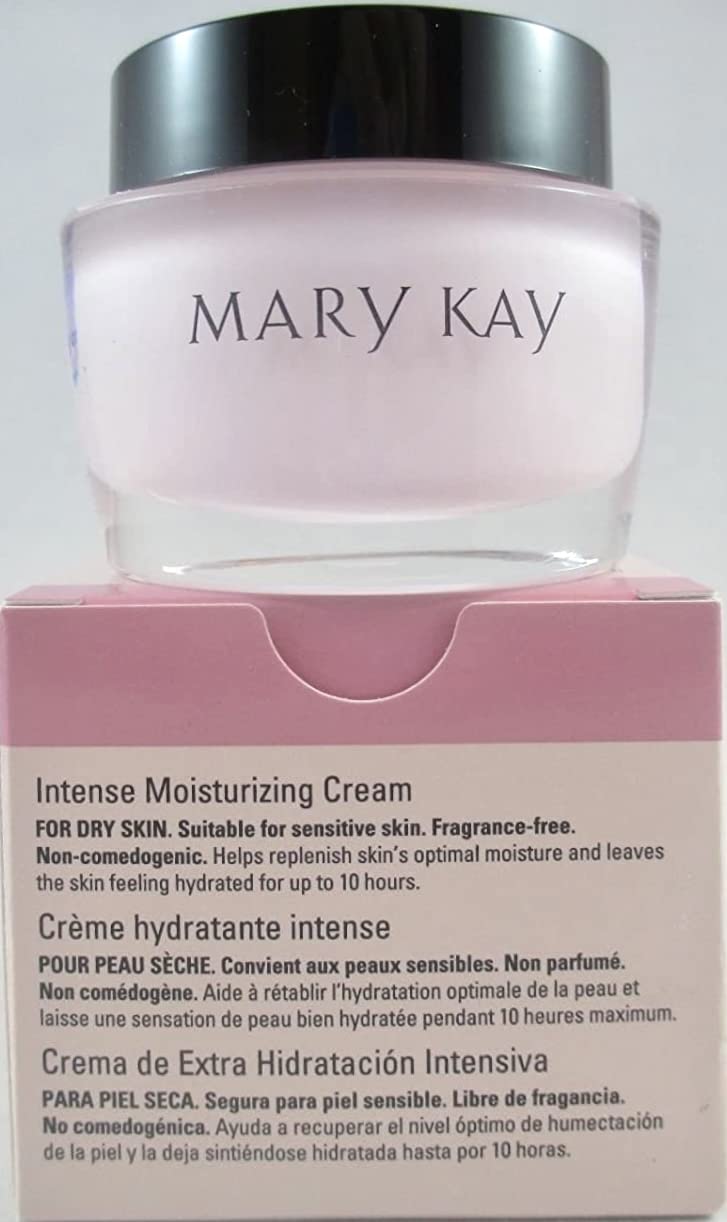 Mary Kay Intense Moisturizing Cream jar, showcasing rich texture ideal for dry skin hydration.