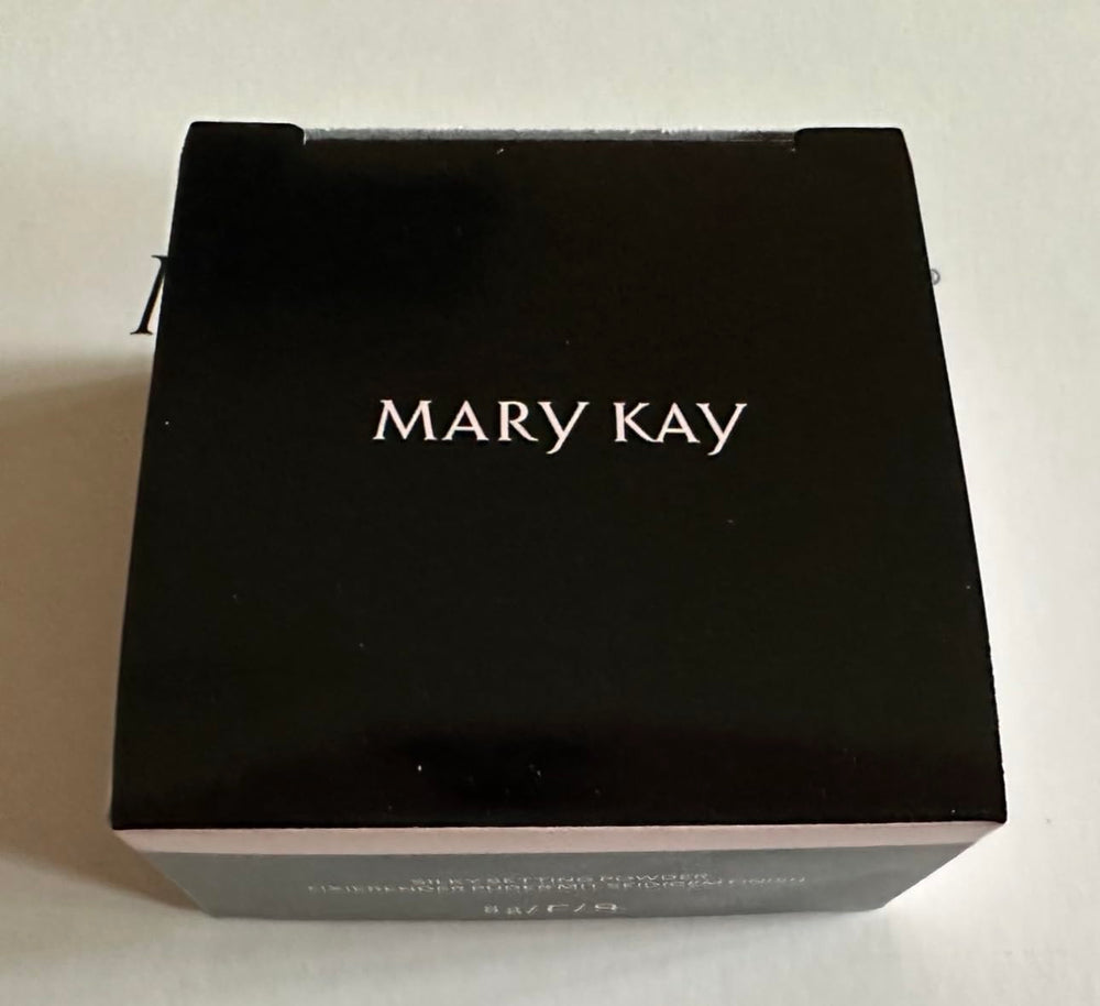 Mary Kay Silky Setting Powder applying with brush for a soft-focus, photo-ready look