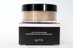 Mary Kay Silky Setting Powder swatch Light Medium Ivory on skin for shade match