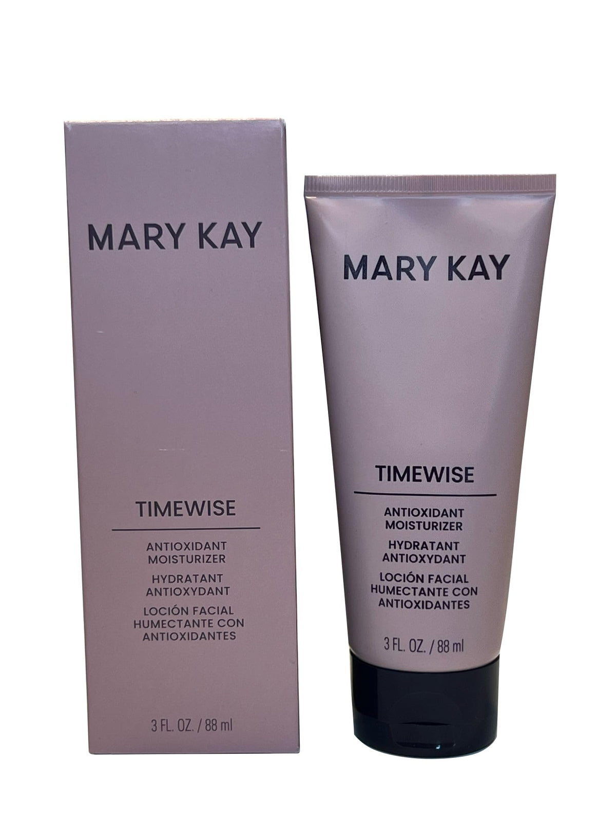 Mary Kay Timewise moisturizer bottle showing anti-aging protection for daily use