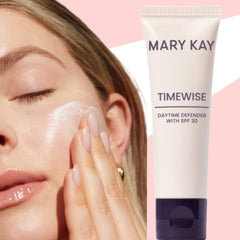 Mary Kay Timewise Daytime SPF 30 tube showcases creamy texture for daily skincare.