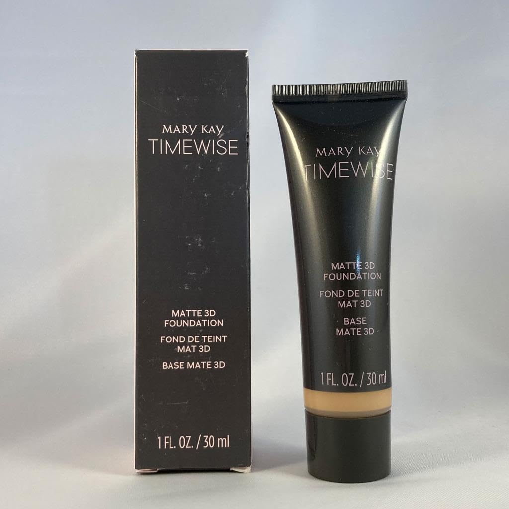 Mary Kay TimeWise Matte 3D Foundation Ivory C110 swatch on skin showing natural matte coverage.