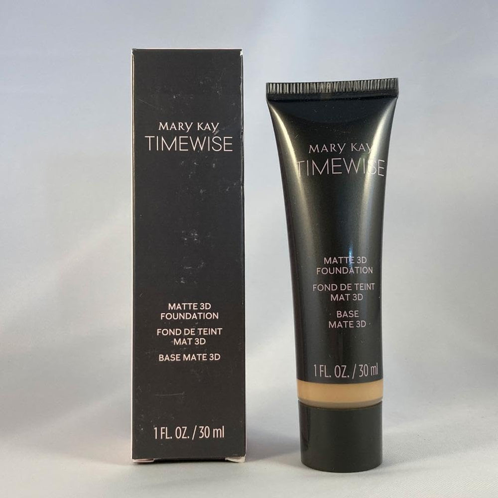 Mary Kay TimeWise Matte 3D Foundation Ivory C110 swatch on skin showing natural matte coverage.