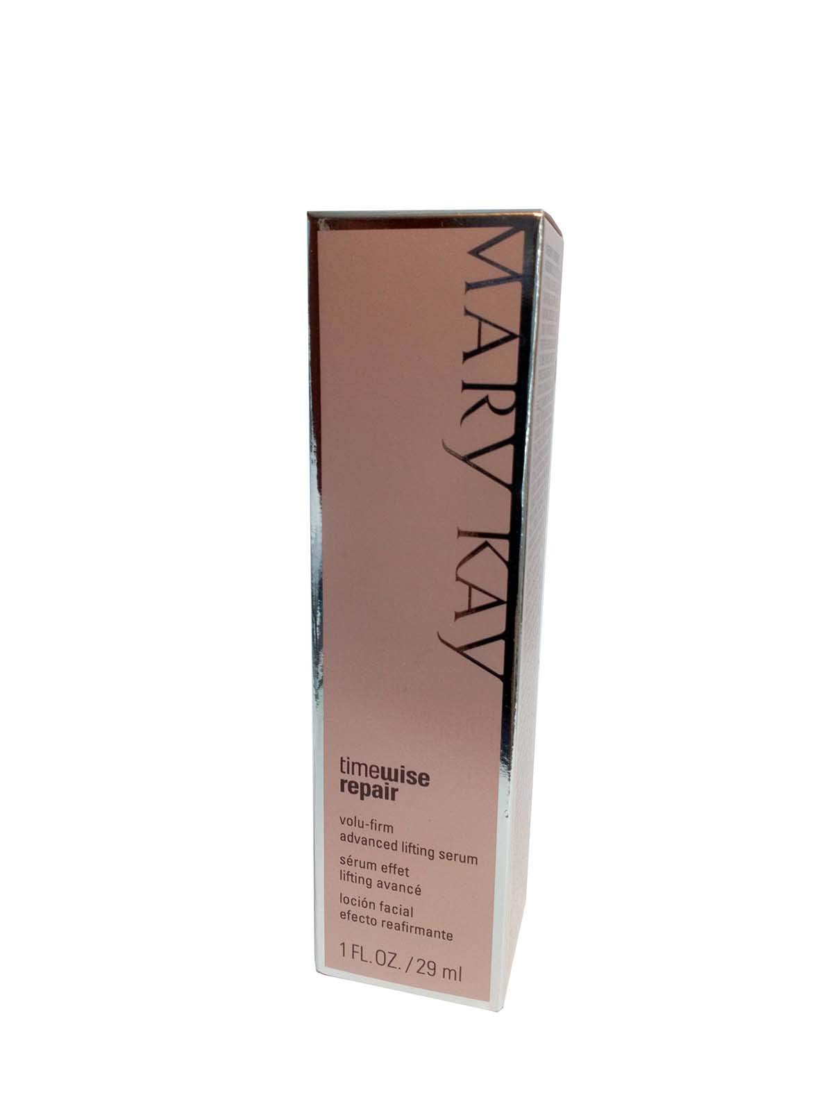 Mary Kay TimeWise Repair Volu-Firm Serum application promotes smoother, lifted-looking skin.