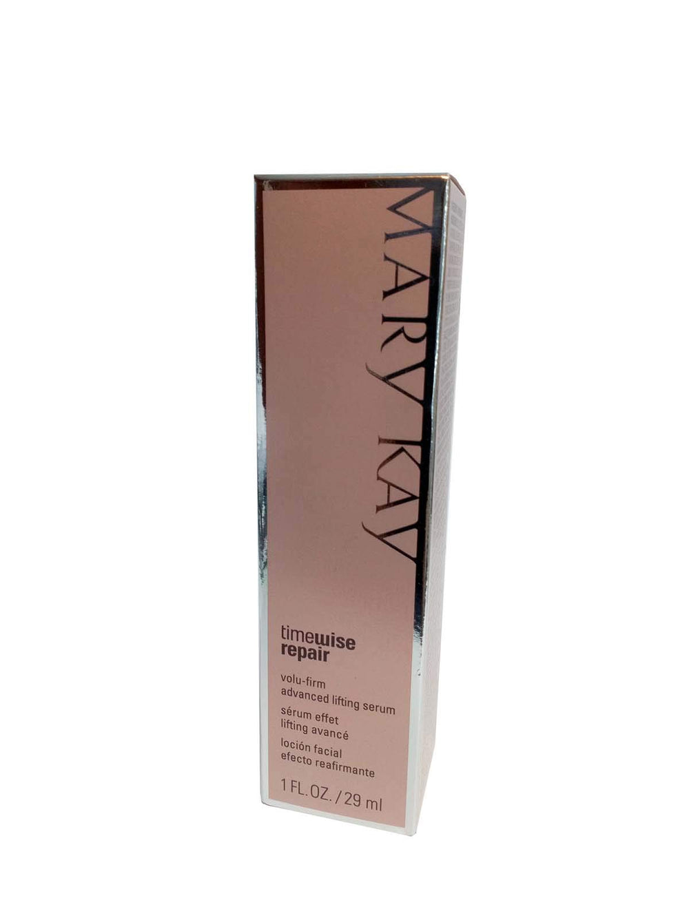 Mary Kay TimeWise Repair Volu-Firm Serum application promotes smoother, lifted-looking skin.